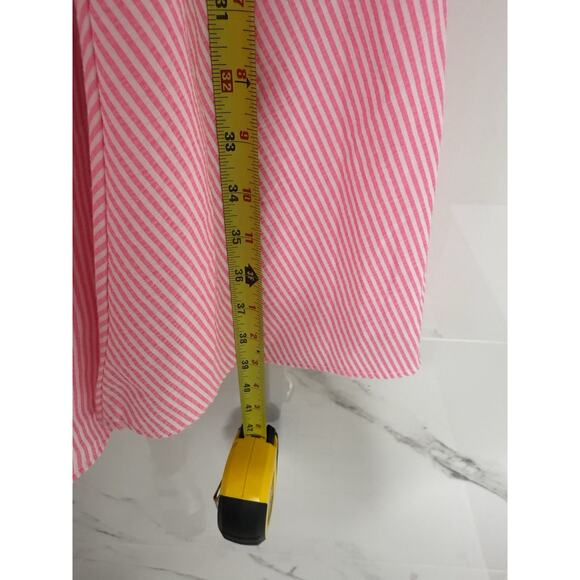 Sz 10 Lilly Pulitzer Carla Striped Dress Roxie Pink Harbor Seersucker Coastal - Picture 9 of 12